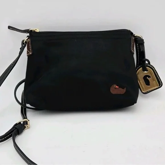 Dooney & Bourke Black Crossbody Bag with Gold Accents - Picture 1 of 10